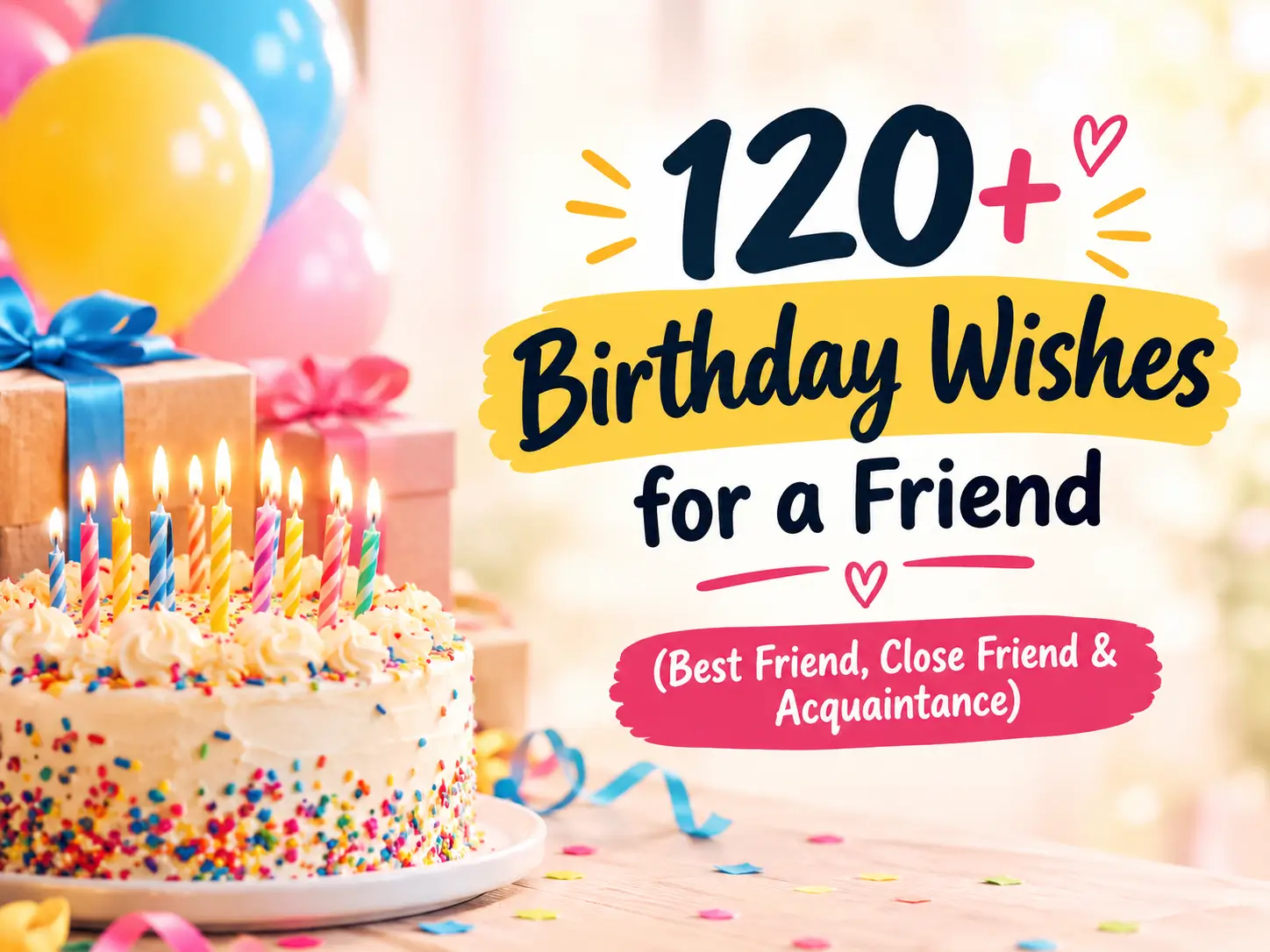 120+ Birthday Wishes for a Friend (Best Friend, Close Friend & Acquaintance)