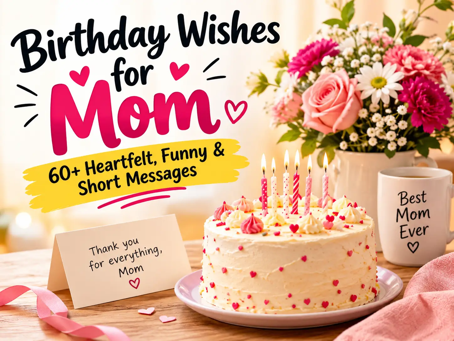 Birthday Wishes for Mom: 60+ Heartfelt, Funny & Short Messages