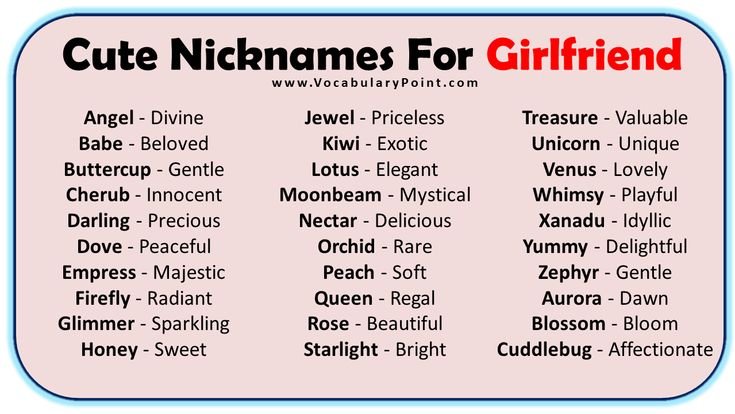 Classic Sweet Names to Call Your Girlfriend