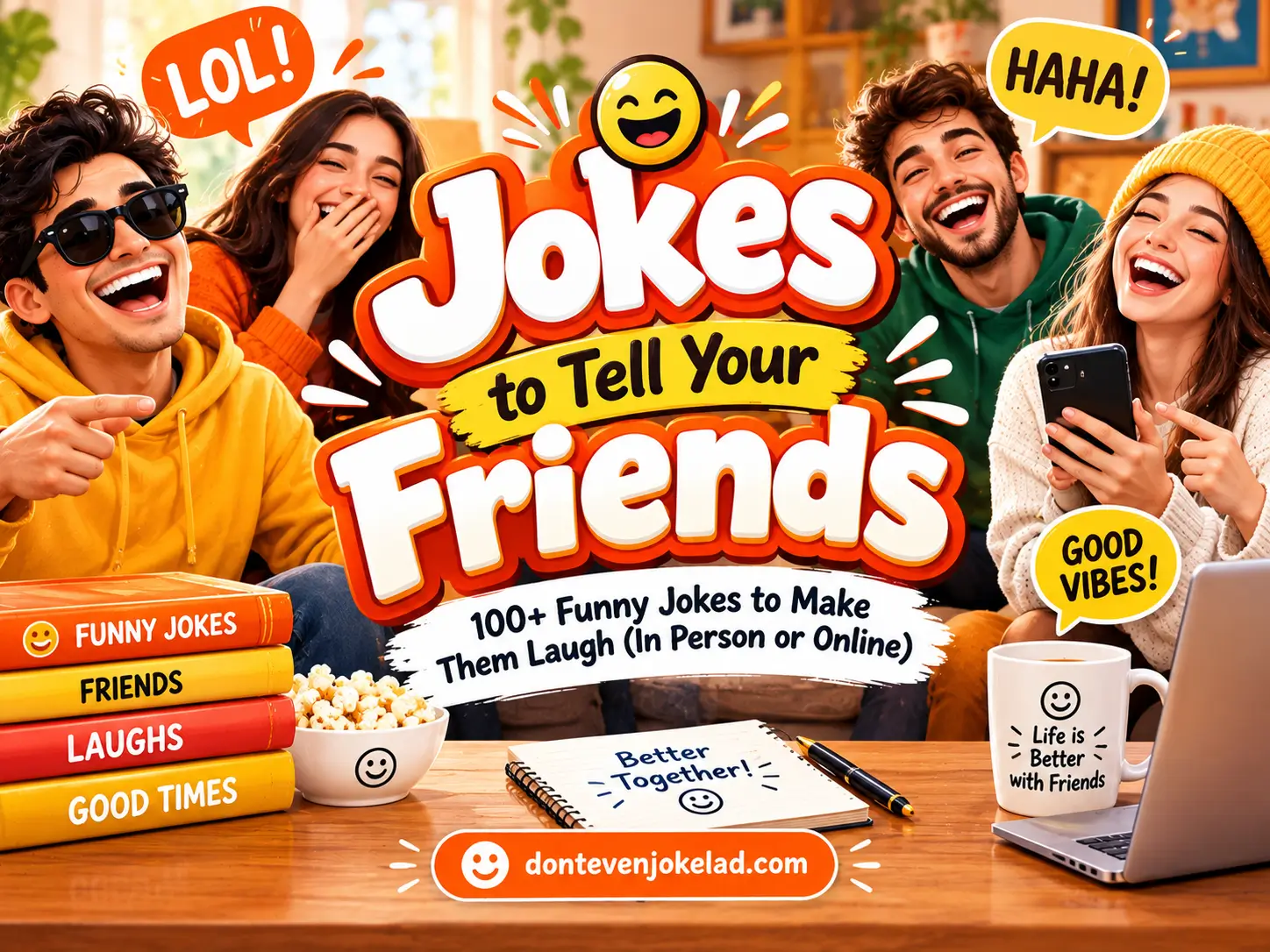 Jokes to Tell Your Friends 100+ Funny Jokes to Make Them Laugh (In Person or Online)