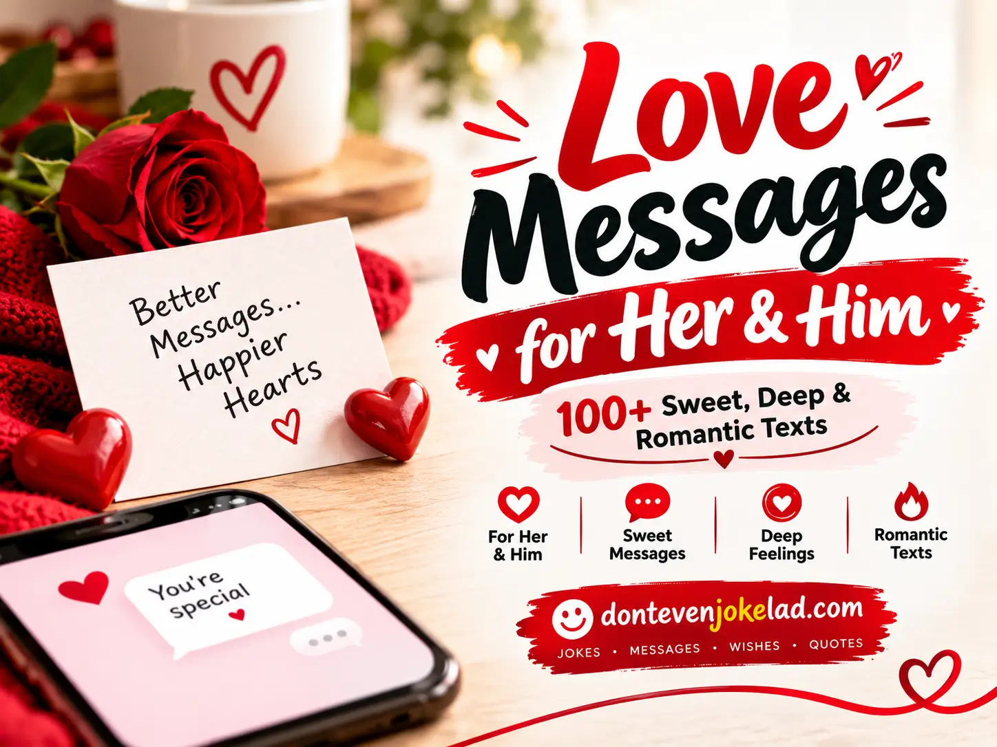 Love Messages for Her & Him: 100+ Sweet, Deep & Romantic Texts